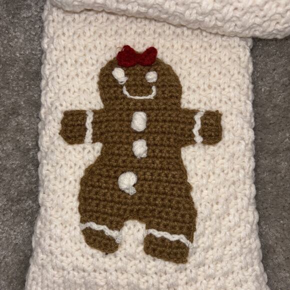Cupcakes & Cashmere Gingerbread Man Girl Christmas Knit Stockings Set Of 2 NEW - Picture 4 of 4